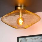 Gouden plafonniere Mesh, metaal