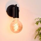 Zwarte wandlamp Leanne, metaal