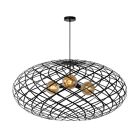 Zwarte moderne hanglamp, Wolfram, metaal
