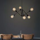 Zwarte moderne hanglamp, Lester, metaal