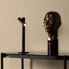 Zwarte oplaadbare tafellamp modern, Antrim, 2,2W, 2700K LED, IP54, met touchdimmer