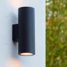 Zwarte up down wandlamp modern, Volantis, IP54