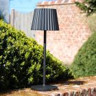 Zwarte buiten tafellamp landelijk, Justine, 2W, 2700K LED, IP54, met touchdimmer
