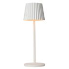 Witte buiten tafellamp landelijk, Justine, 2W, 2700K LED, IP54, met touchdimmer