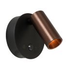 Bruine oplaadbare wandlamp modern, Toni, 2W, 2700-4000K, met touchdimmer