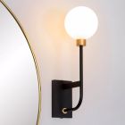 Zwarte wandspot Berend, glas, IP44