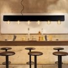 Industriele hanglamp Surtus, Zwart