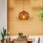 Gele hanglamp Moloko, rotan