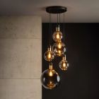 Grijze hanglamp Julius, glas