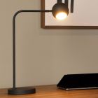 Zwarte oplaadbare tafellamp modern, Comet, 3W, 2700K LED, met touchdimmer