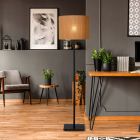 Bruine vloerlamp Magius, rotan