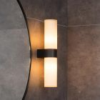 Zwarte up down wandlamp Jesse, glas