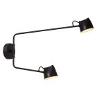 Zwarte oplaadbare wandlamp landelijk, Milne, 6W, 2700K LED, met touchdimmer