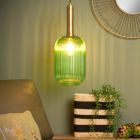 Groene hanglamp Maloto, glas