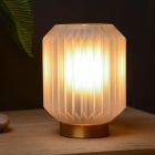 Witte tafellamp Sueno, glas