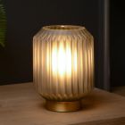 Grijze tafellamp Sueno, glas