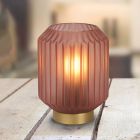 Roze tafellamp Sueno, glas