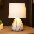 Witte tafellamp Marmo, keramiek, met aan/uit schakelaar