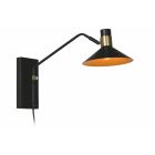 Zwarte wandlamp Pepijn, staal
