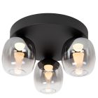 Grijze plafonnière rookglas, Tamino, 5,6W, 3000K LED