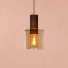 Amberkleurige hanglamp Toledo, aluminium