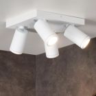 Witte plafondspot Taylor, aluminium, IP44