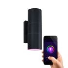 Moderne smart buitenlamp zwart, Pedro, IP44, 9W, RGBW