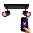 Moderne smart plafondlamp zwart, Ciara, IP44, 9W, RGBW