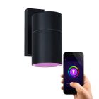 Moderne smart buitenlamp zwart, Pedro, IP44, 4,5W, RGBW