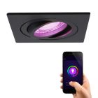 Aluminium smart inbouwspot zwart, Scott, 4,5W, RGBW