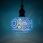 Oosterse hanglamp blauw, Soukaina