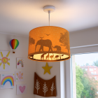 Oranje dieren hanglamp Safari, Binnenzijde doorschijnend