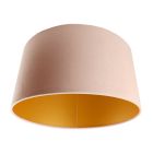Lichtroze en gouden velours lampenkap Melanie, 50 cm