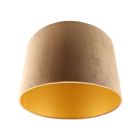 Taupe/gouden velours lampenkap Madelyn, 30 cm