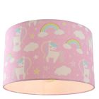 Stoffen kinderkamer plafondlamp roze, Unicorn