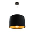 Hanglamp Urvin, zwart met goud velours, 30 cm