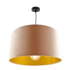 Hanglamp Urvin, roze met goud velours, 50 cm