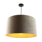 Hanglamp Urvin, grijs met goud velours, 50 cm