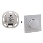 LED dimmer, 0,5 - 200W, met witte afdekraam en centraalplaat