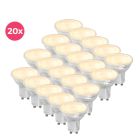 20-pack Dimbare transparante GU10 LED lamp Antonie, 5w, warm wit