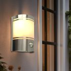 Moderne buiten wandlamp met bewegingssensor Manuel, zilver, aluminium, IP44