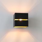 Zwarte up down wandlamp modern, Zita