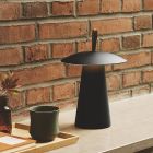 Zwarte oplaadbare tafellamp modern, Ara, 2W, 3000K LED, IP54, met schakelaar