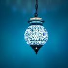 Blauwe oosterse hanglamp mozaïek, Nisrin
