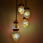 Veelkleurige oosterse hanglamp mozaïek, Amir