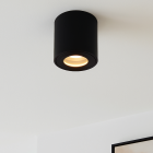 IP44 waterdichte opbouwspot Alion, zwart, rond