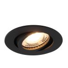 Zwarte ronde inbouwspot Onno, kantelbaar