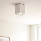 Vierkante, witte opbouwspot Dane, Richtbaar