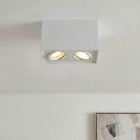 Rechthoekige, witte opbouwspot Dane, 2-spots, Richtbaar