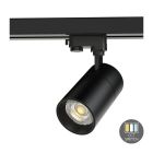 Zwarte 3-fase spot Rozina, 20W, white switch, dimbaar, Pro